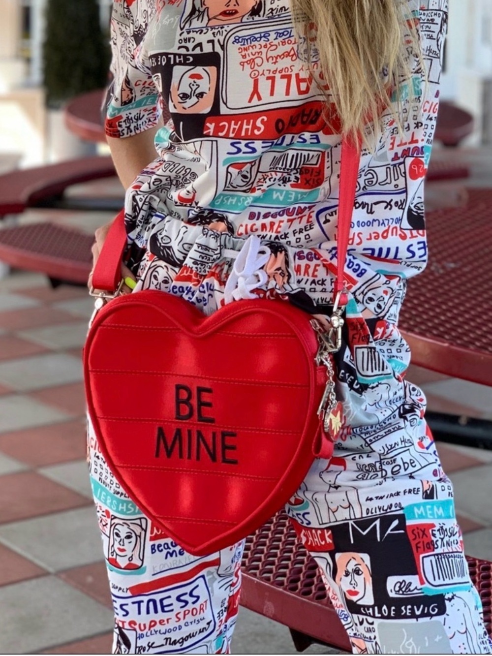 Harveys Be Mine Heart Convertible Crossbody Bag Red